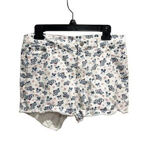 Disney Boutique Mickey Mouse Print White Denim Jean Shorts Size 10 Summer
